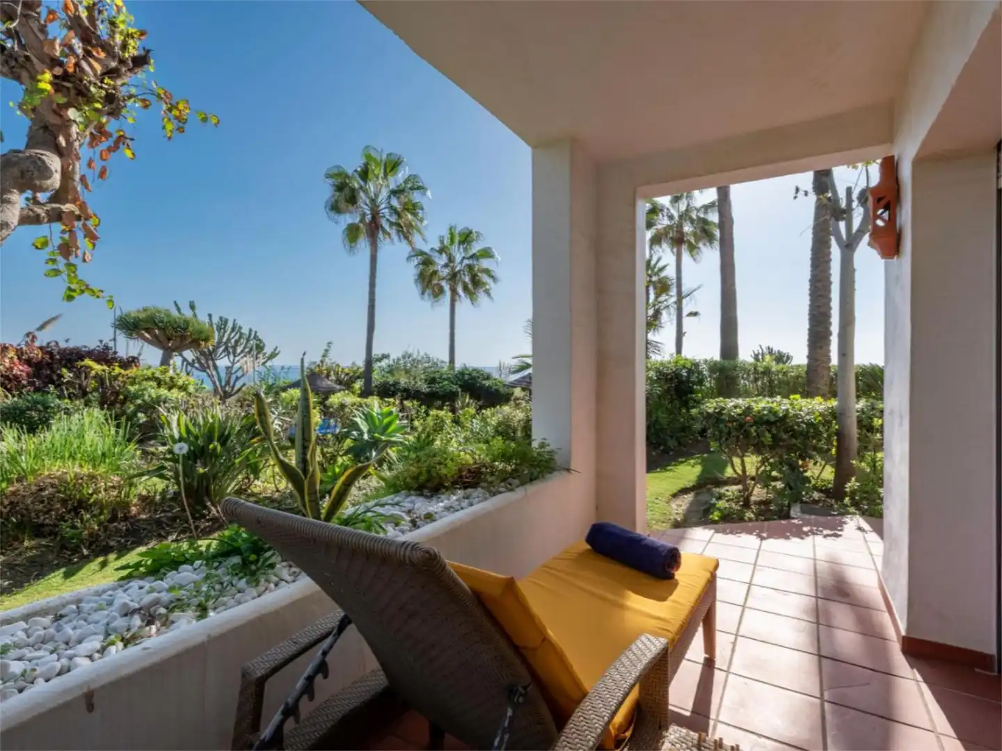 Garden of Flat for rent in Estepona  with Air Conditioner, Heating and Private garden