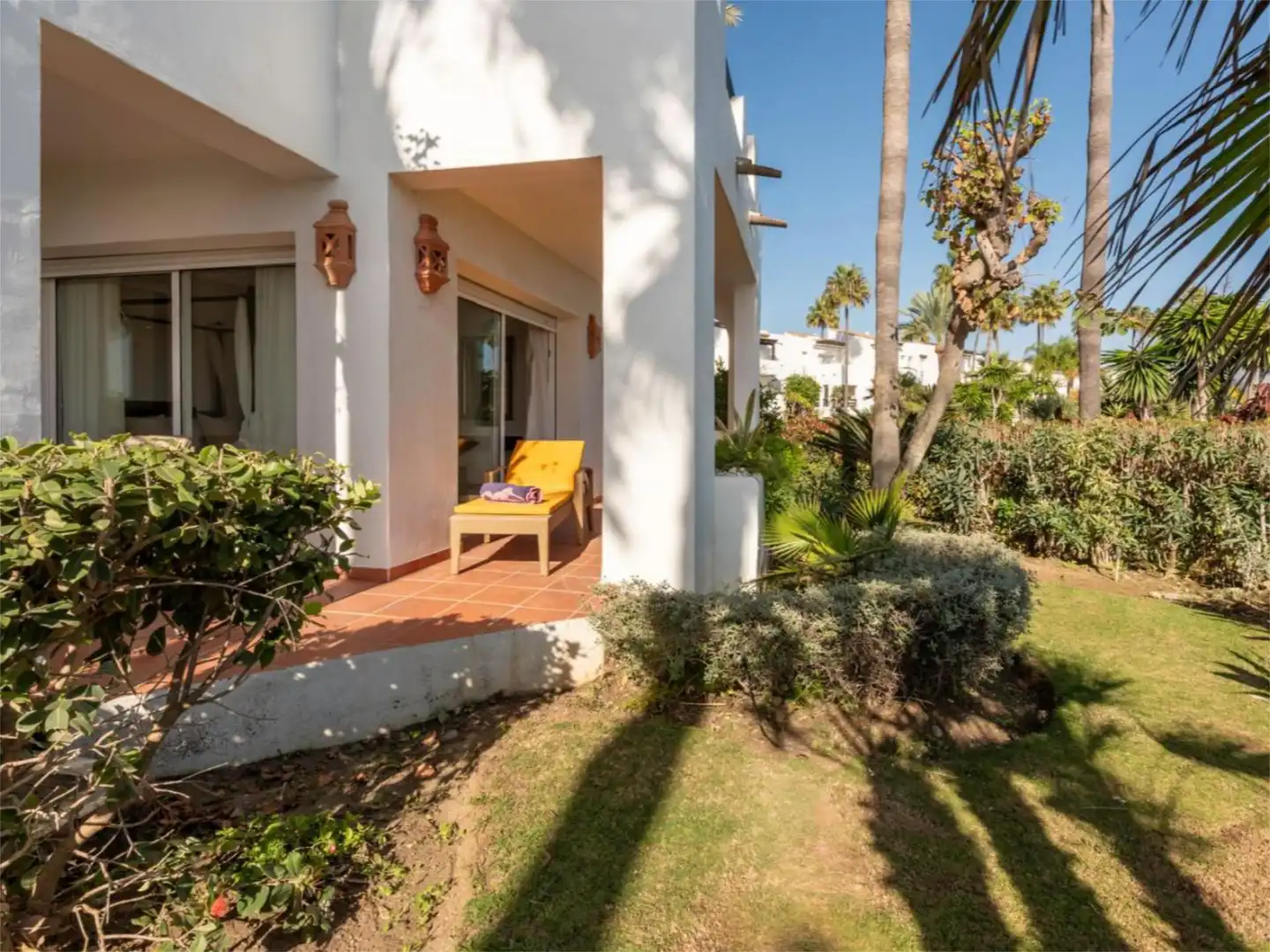 Garden of Flat for rent in Estepona  with Air Conditioner, Heating and Private garden