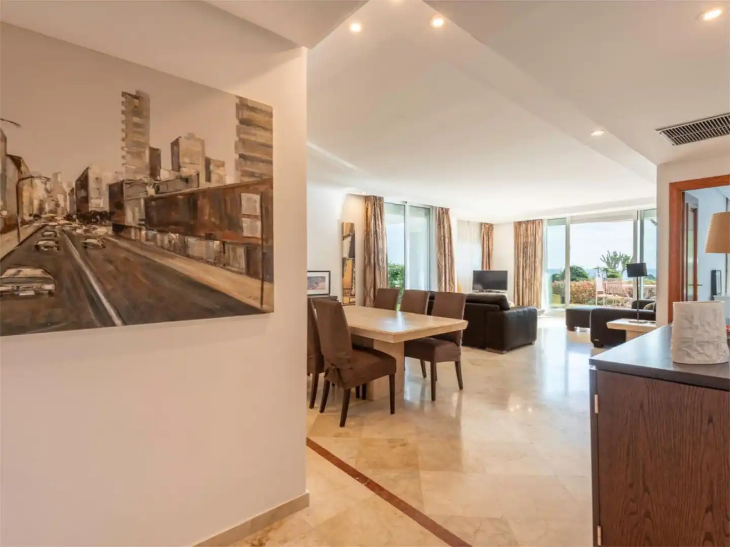 Living room of Flat for rent in Estepona  with Air Conditioner, Heating and Private garden