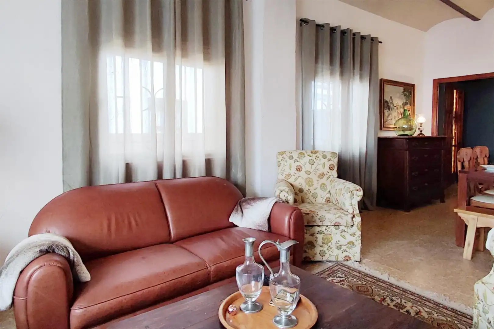 Sala de estar de Casa adosada en venta en Bolbaite con Terraza, Amueblado y Lavadora