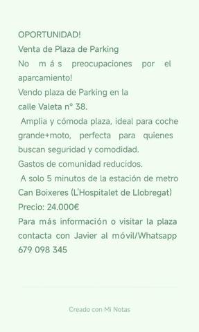 Garaje en Venta en Carrer de Valeta, 38 en Sanfeliu