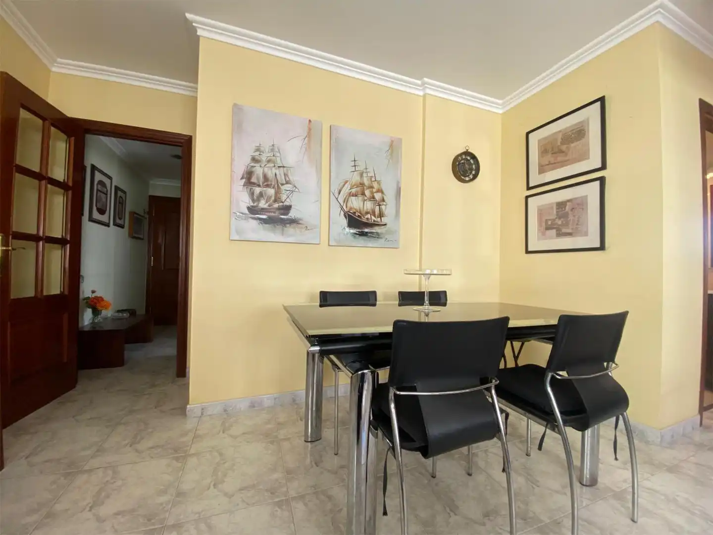 Piso de alquiler en Rúa dos Cesteiros, 7, Sanxenxo pueblo Comedor de Piso de alquiler en Sanxenxo con Calefacción, Jardín privado y Terraza