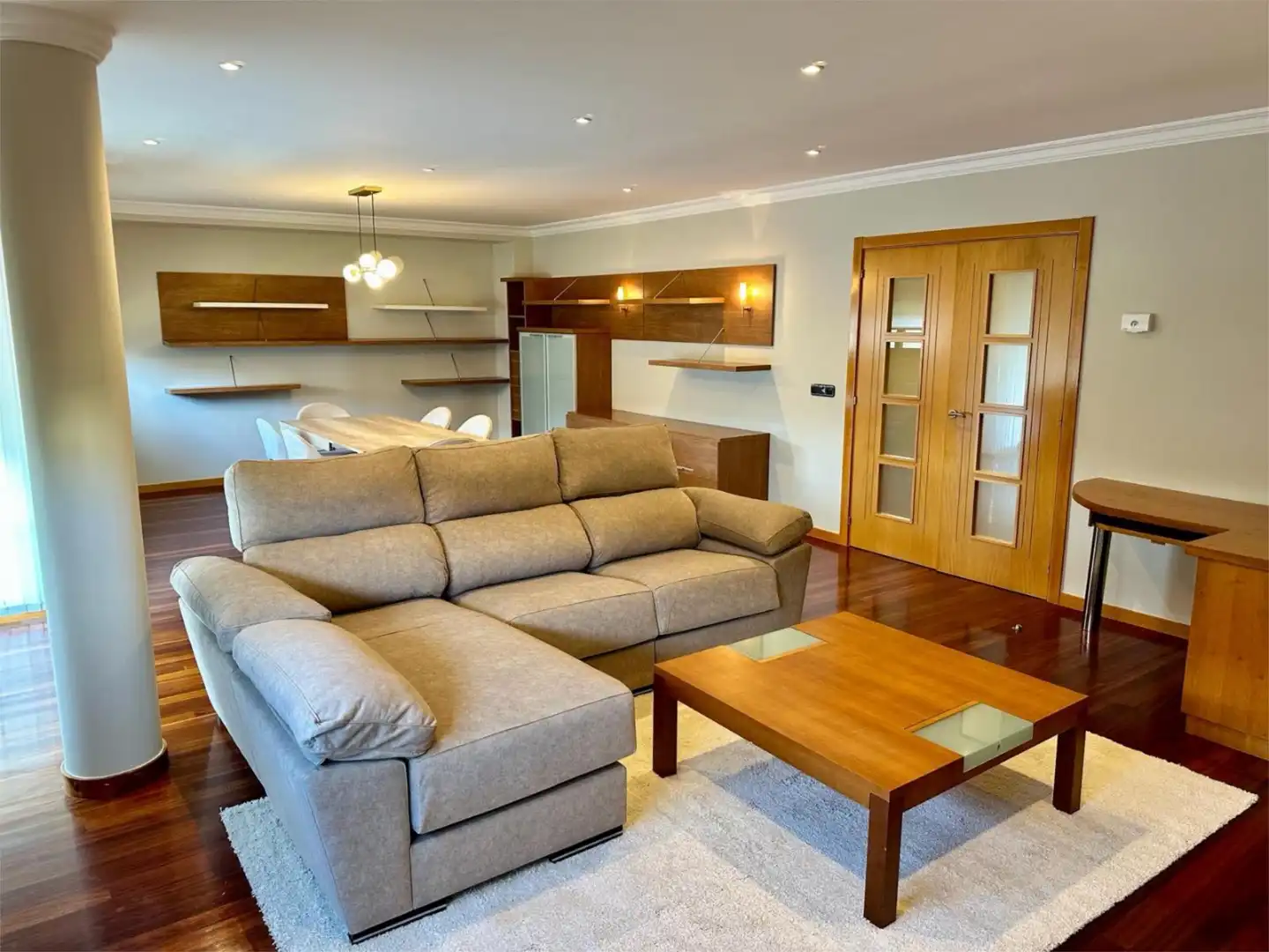 Living room of Flat for rent in Lalín  with Heating, Parquet flooring and Terrace