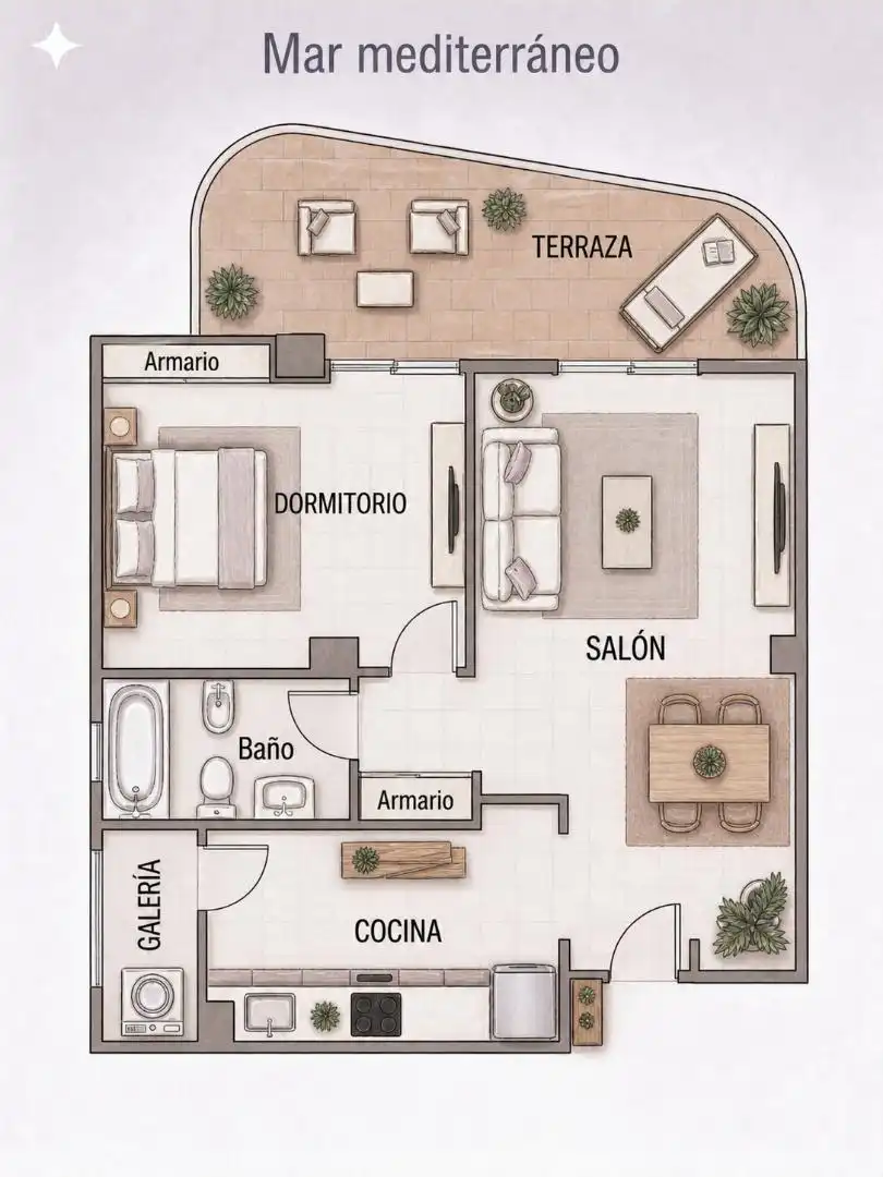 Apartments for sale in Gran Vía de la Manga, 5, La Manga del Mar Menor Bedroom of Apartments for sale in La Manga del Mar Menor with Air Conditioner and Terrace