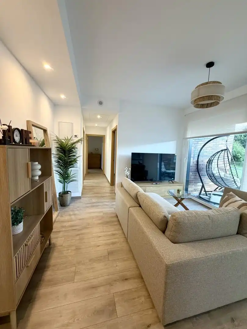 Living room of Flat for rent in Siero  with Heating, Parquet flooring and Terrace