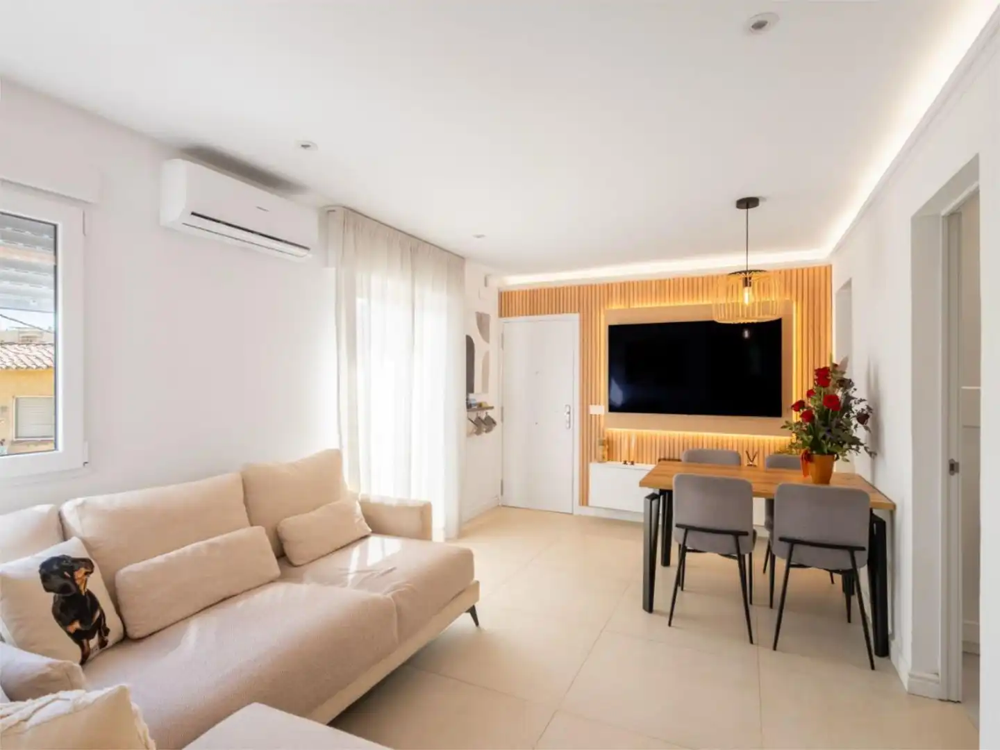 Wohnzimmer von Wohnung zum Verkauf in Sant Andreu de Llavaneres mit Klimaanlage und Balkon