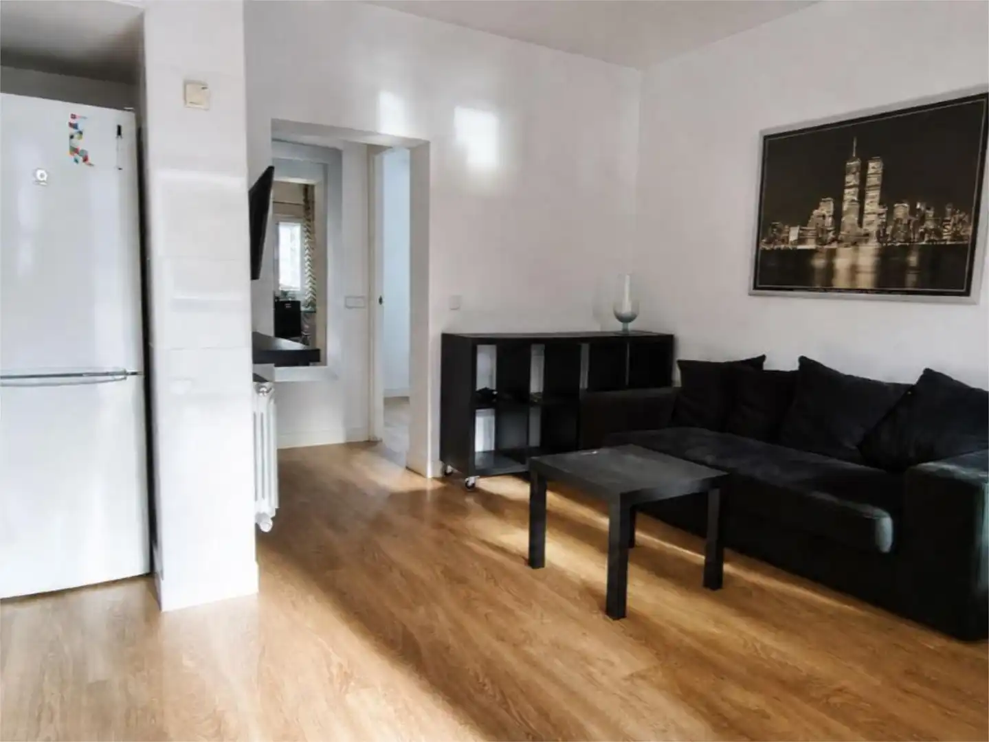 Sala d'estar de Pis de lloguer en  Madrid Capital amb Aire condicionat, Terrassa i Balcó