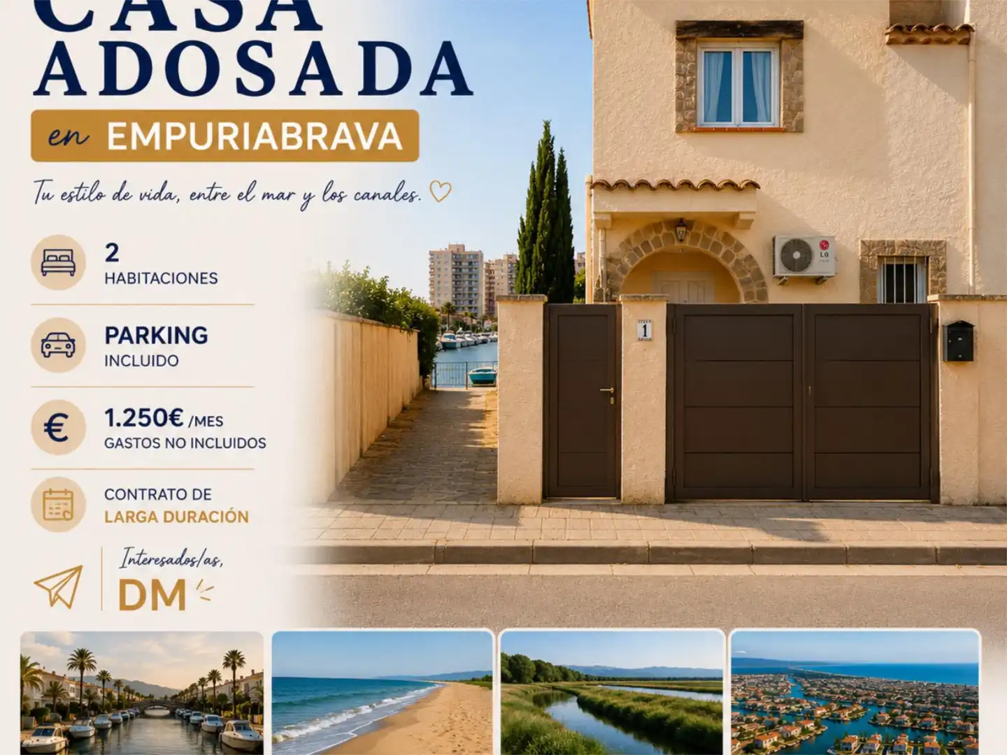 Exterior view of Houses for rent in Empuriabrava  with Air Conditioner, Terrace and Balcony