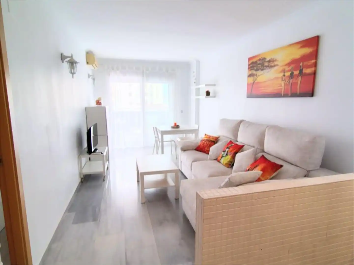 Living room of Flat for rent in Villajoyosa / La Vila Joiosa  with Air Conditioner, Terrace and Swimming Pool