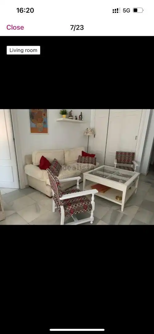 Wohnung zur Miete in Calle Ancla, Vistahermosa Wohnzimmer von Wohnung zur Miete in El Puerto de Santa María mit Klimaanlage, Privatgarten und Terrasse