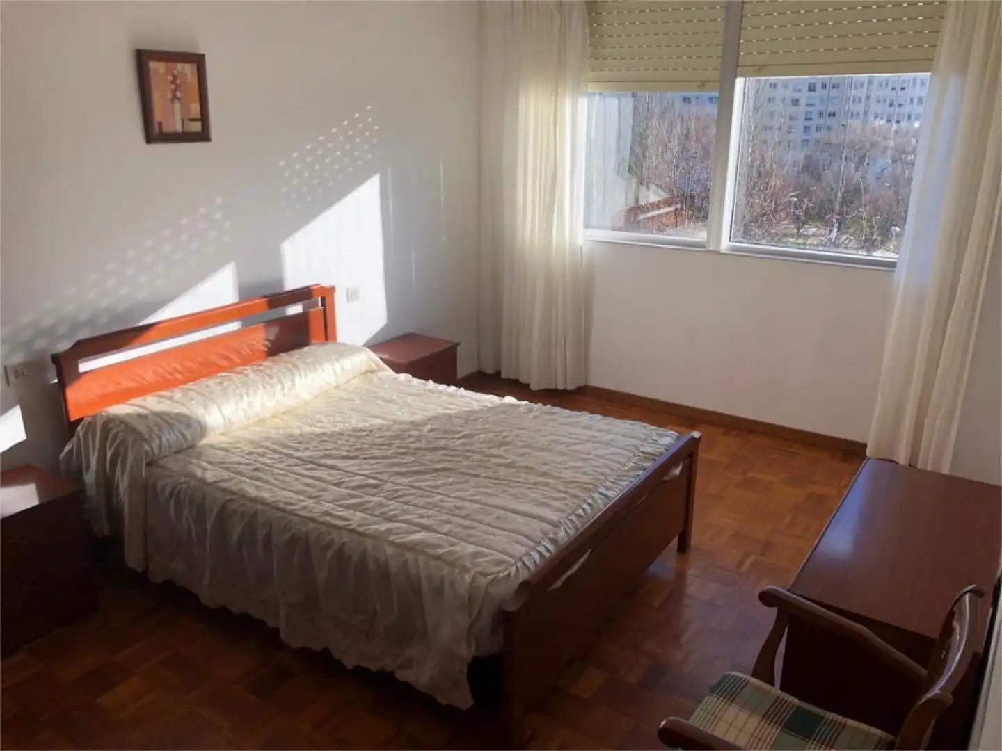 Bedroom of Flat for rent in Ferrol  with Parquet flooring, Terrace and Furnished