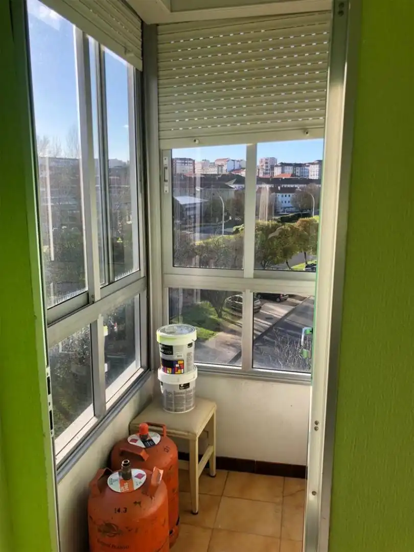 Balcony of Flat for rent in Ferrol  with Parquet flooring, Terrace and Furnished