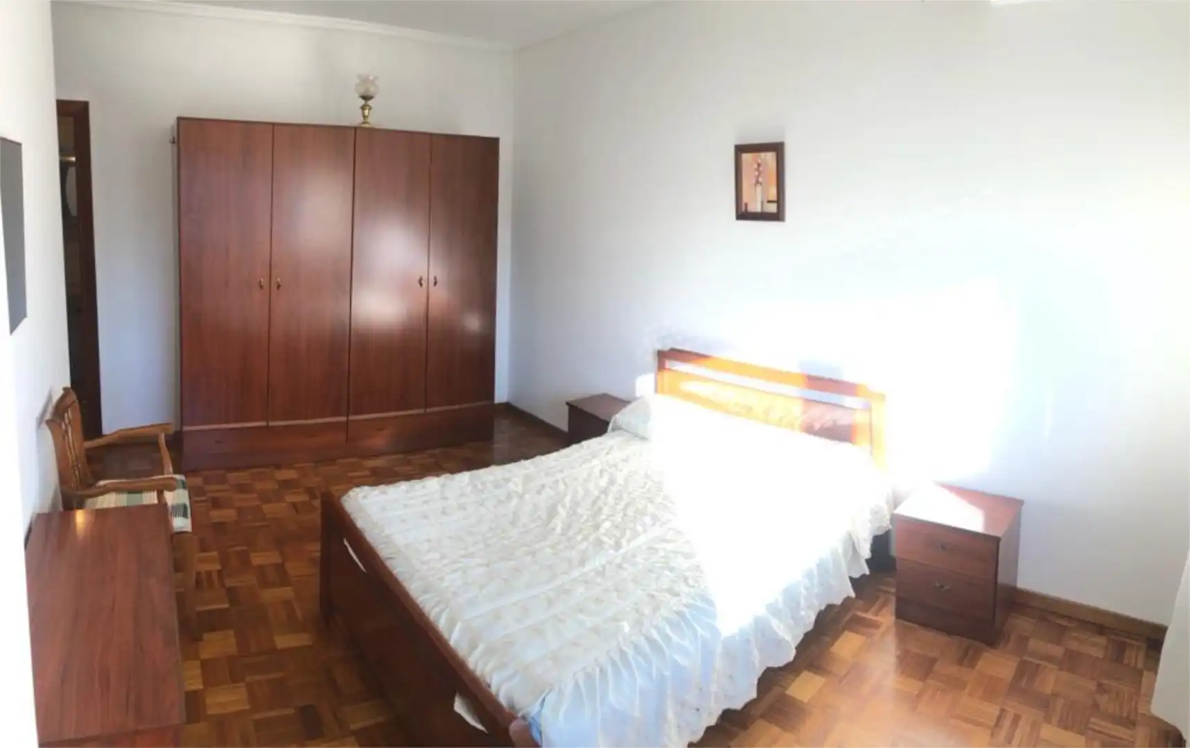 Bedroom of Flat for rent in Ferrol  with Parquet flooring, Terrace and Furnished