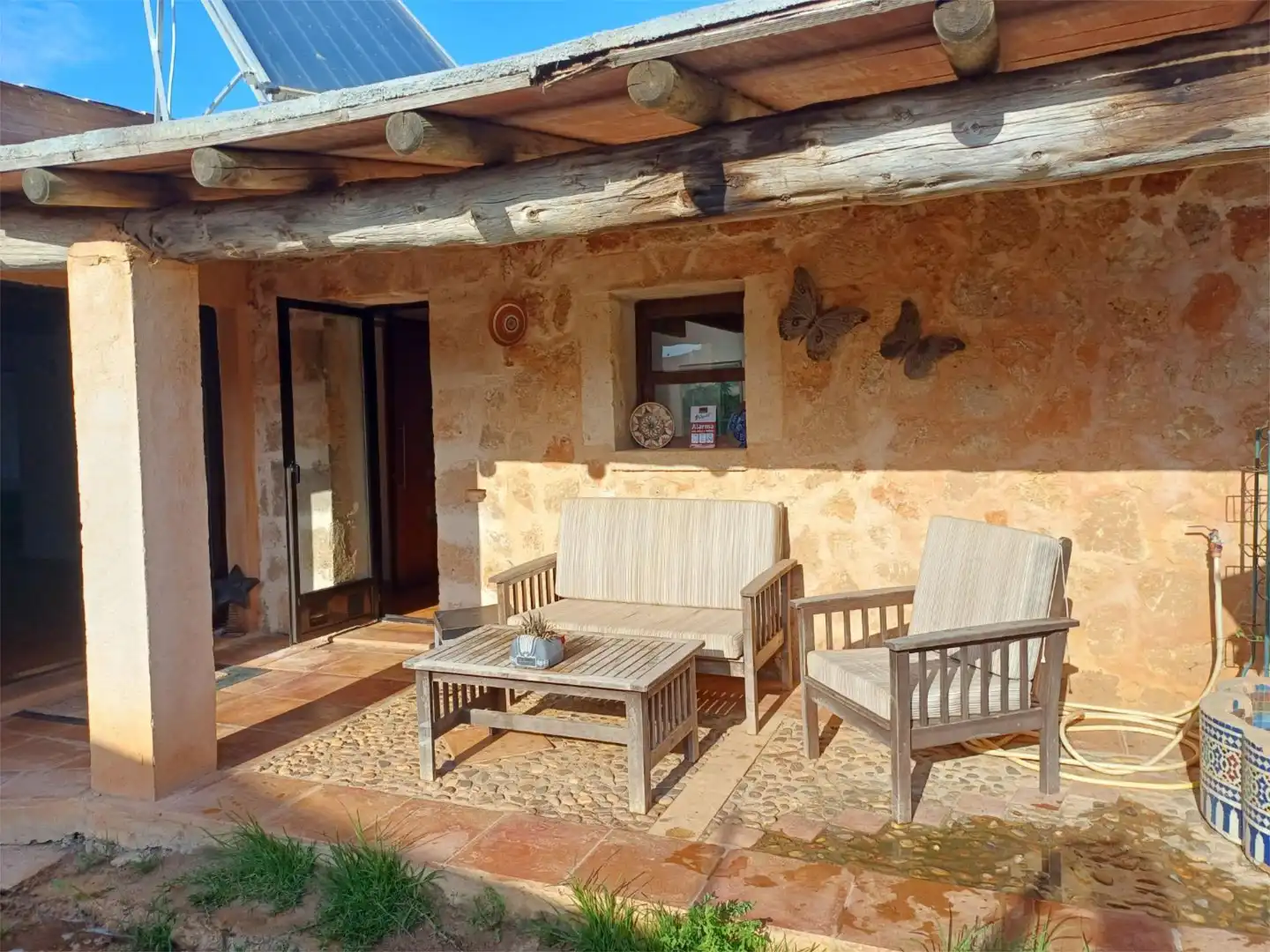Terraza de Finca rústica de alquiler en Llubí con Aire acondicionado, Calefacción y Jardín privado