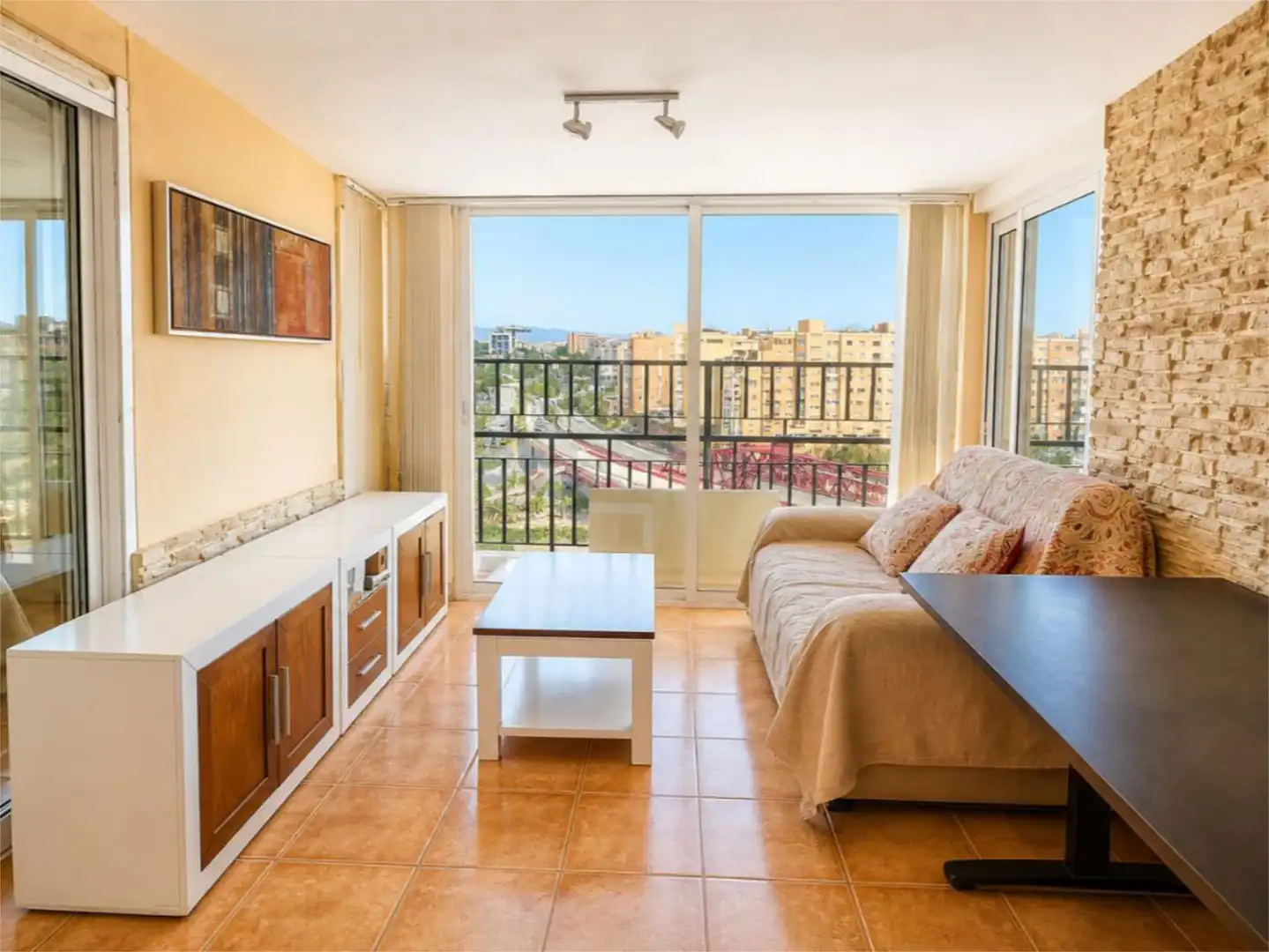 Wohnzimmer von Wohnung zum Verkauf in Alicante / Alacant mit Klimaanlage und Terrasse