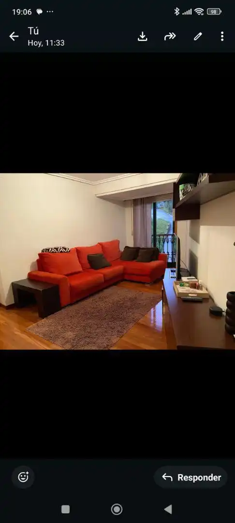 Sala d'estar de Apartament de lloguer en Ourense Capital  amb Calefacció, Parquet i Terrassa