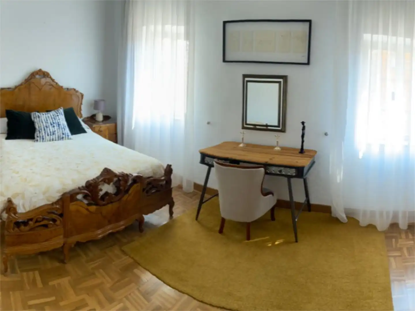 Bedroom of Flat for share in Ávila  with Heating, Parquet flooring and Furnished