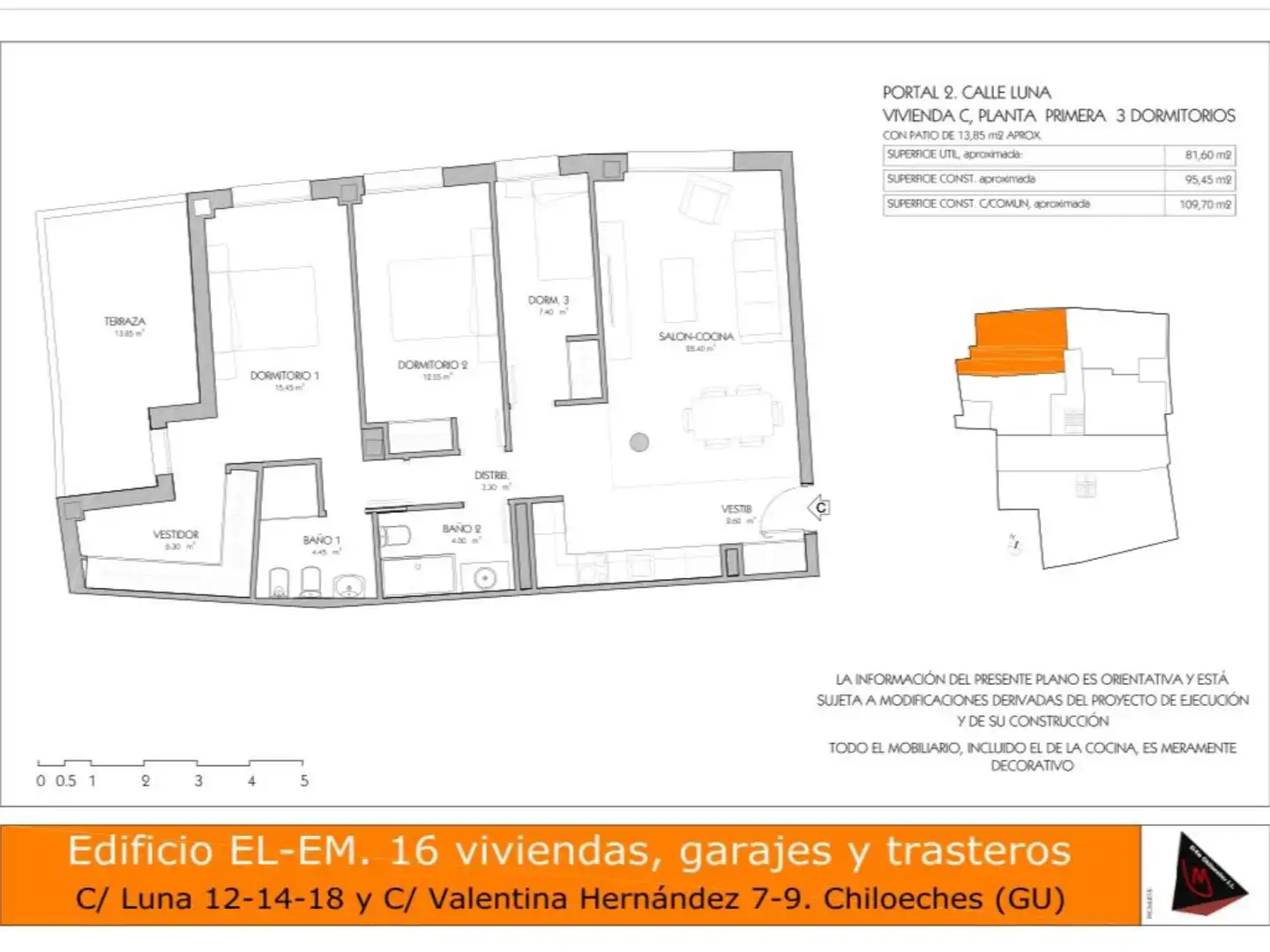Wohnung zum Verkauf in Calle de la Luna, 16, Chiloeches Wohnung zum Verkauf in Chiloeches mit Klimaanlage und Terrasse