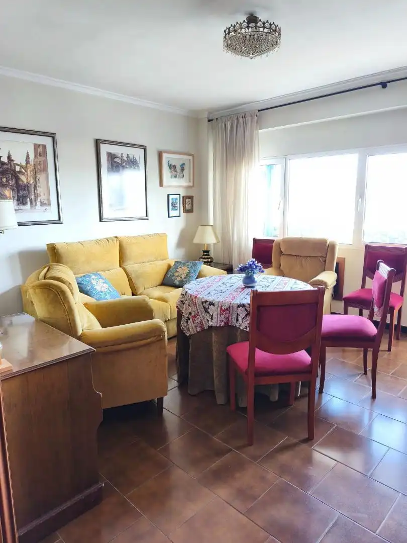 Living room of Flat for sale in  Sevilla Capital  with Air Conditioner, Terrace and Balcony