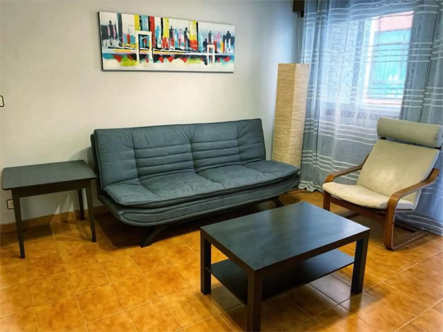 Apartamento de alquiler en Sanxenxo pueblo Sala de estar de Apartamento de alquiler en Sanxenxo con Terraza, Amueblado y Se aceptan mascotas