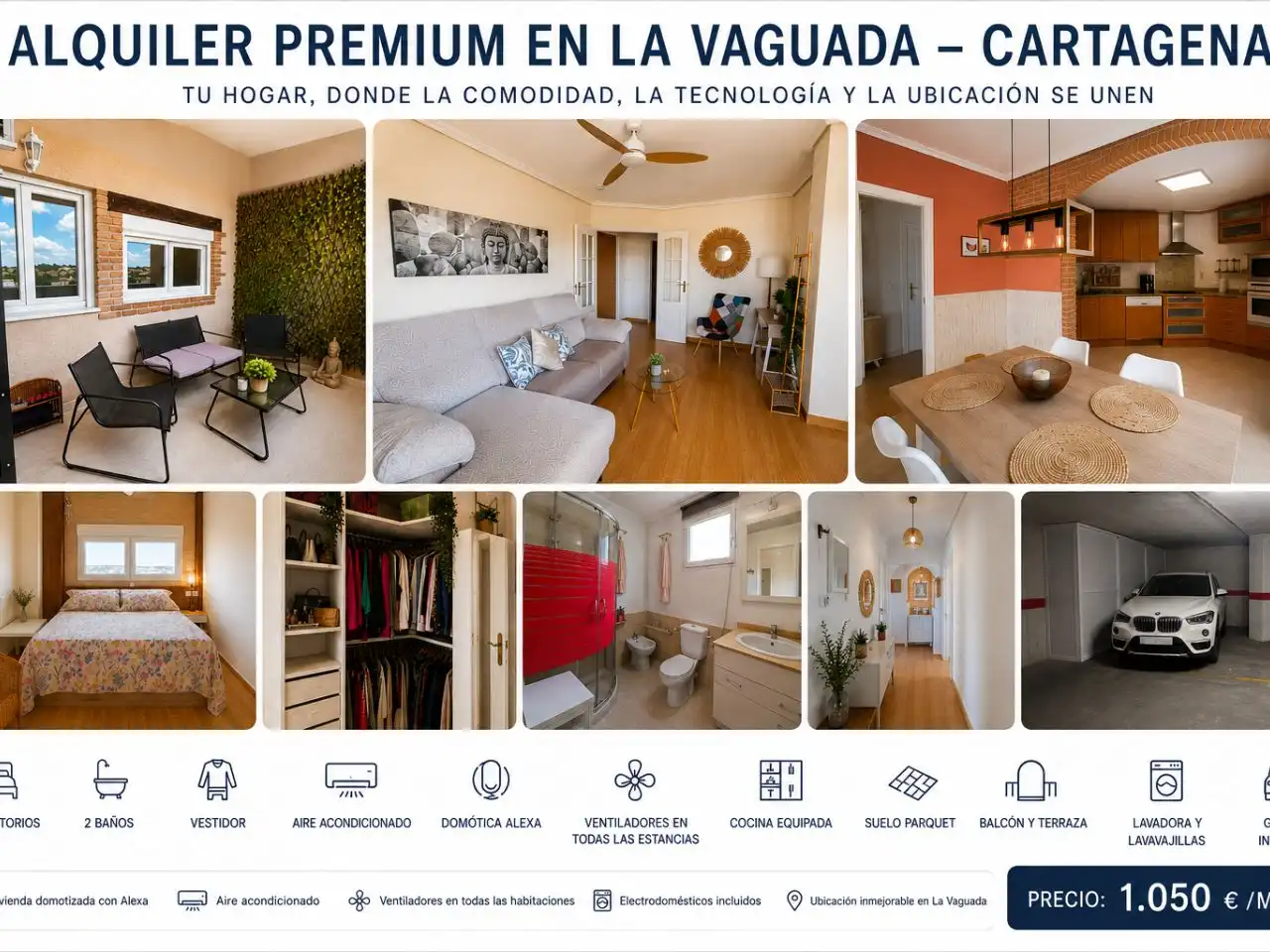 Habitación de Piso de alquiler en Cartagena con Aire acondicionado, Terraza y Balcón