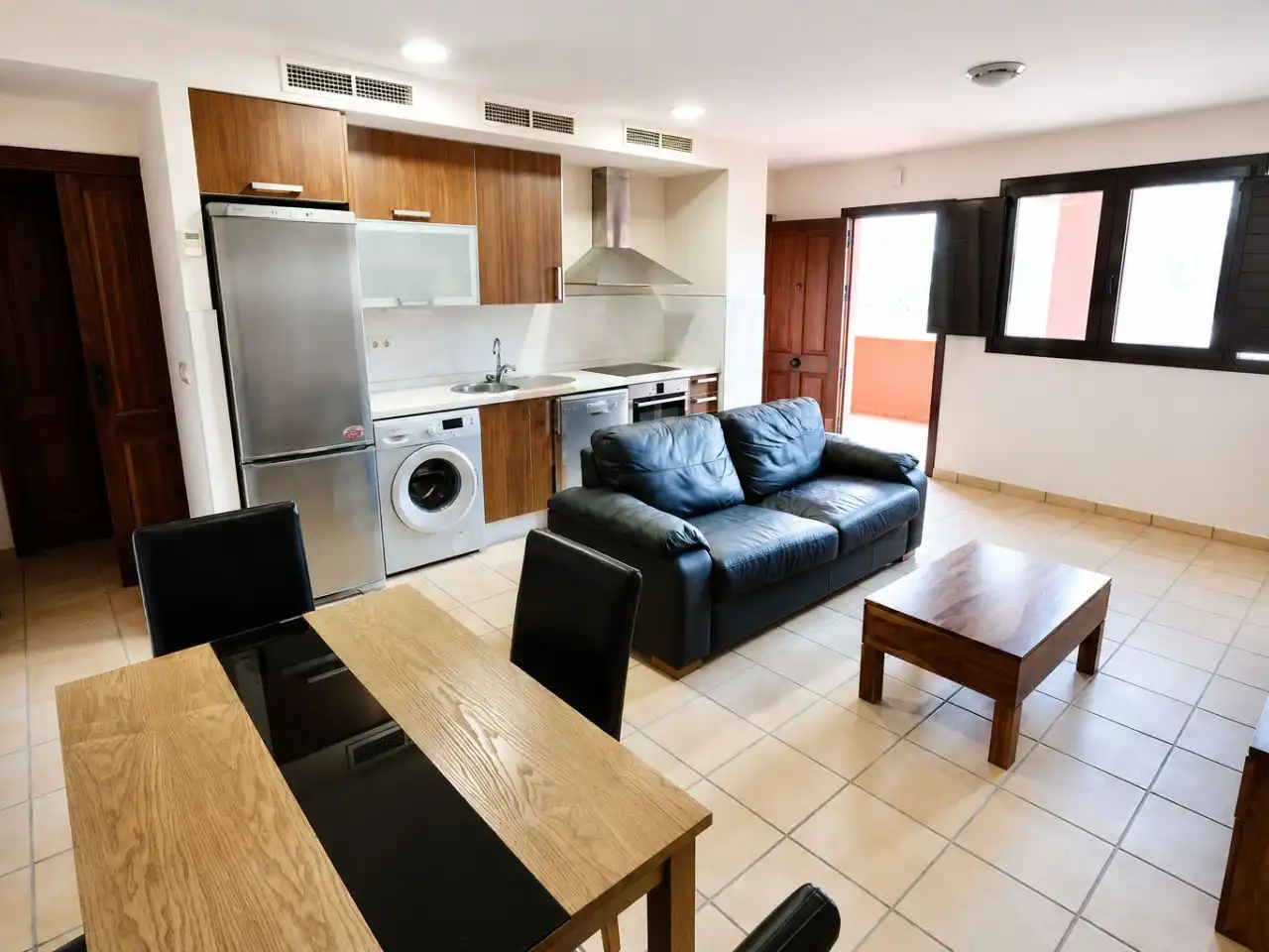 Sala de estar de Piso de alquiler en Fuente Álamo de Murcia con Aire acondicionado, Terraza y Piscina