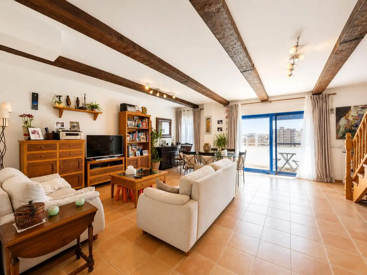 Sala de estar de Ático en venta en Alicante / Alacant con Aire acondicionado, Terraza y Piscina
