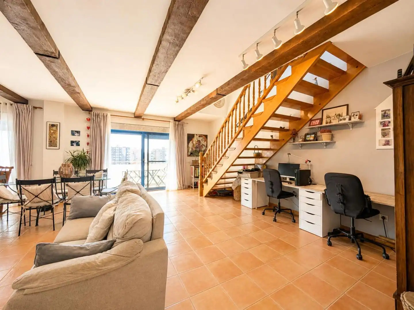 Sala de estar de Ático en venta en Alicante / Alacant con Aire acondicionado, Terraza y Piscina