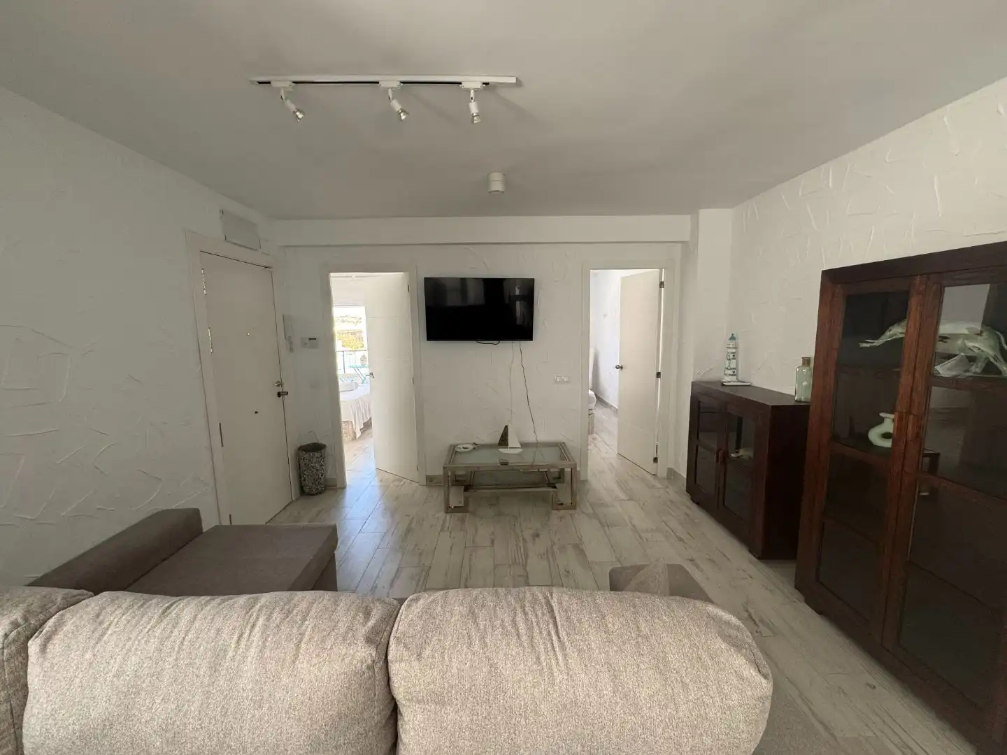 Living room of Flat for sale in Villajoyosa / La Vila Joiosa  with Air Conditioner, Furnished and Balcony