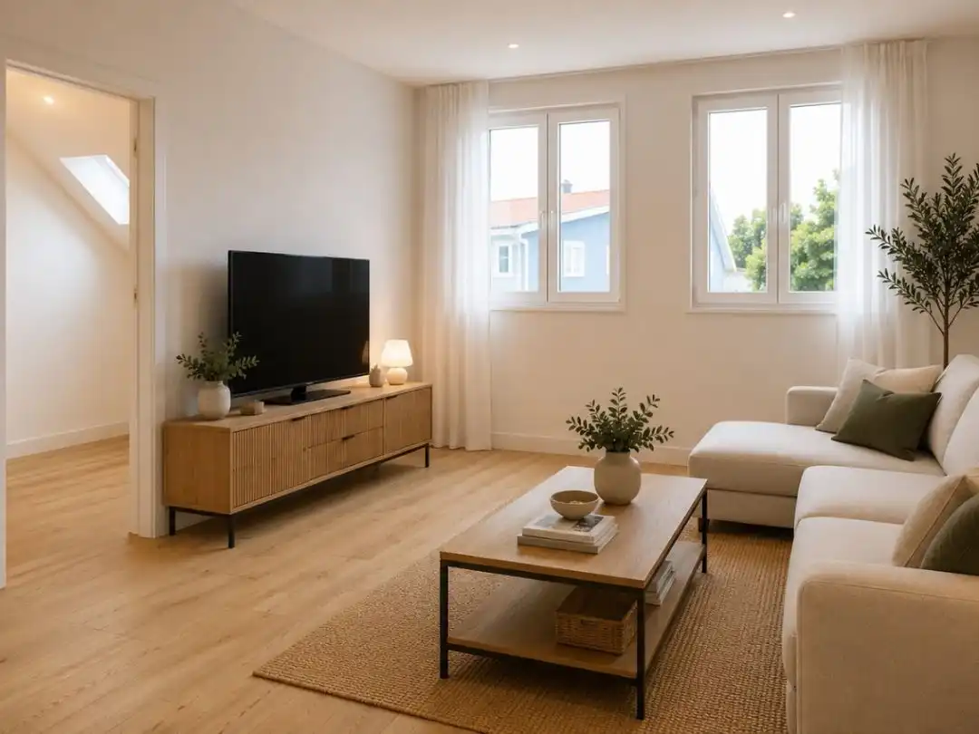 Piso en venta en Falperra - Santa Lucía Sala de estar de Piso en venta en A Coruña Capital con Calefacción, Parquet y Trastero