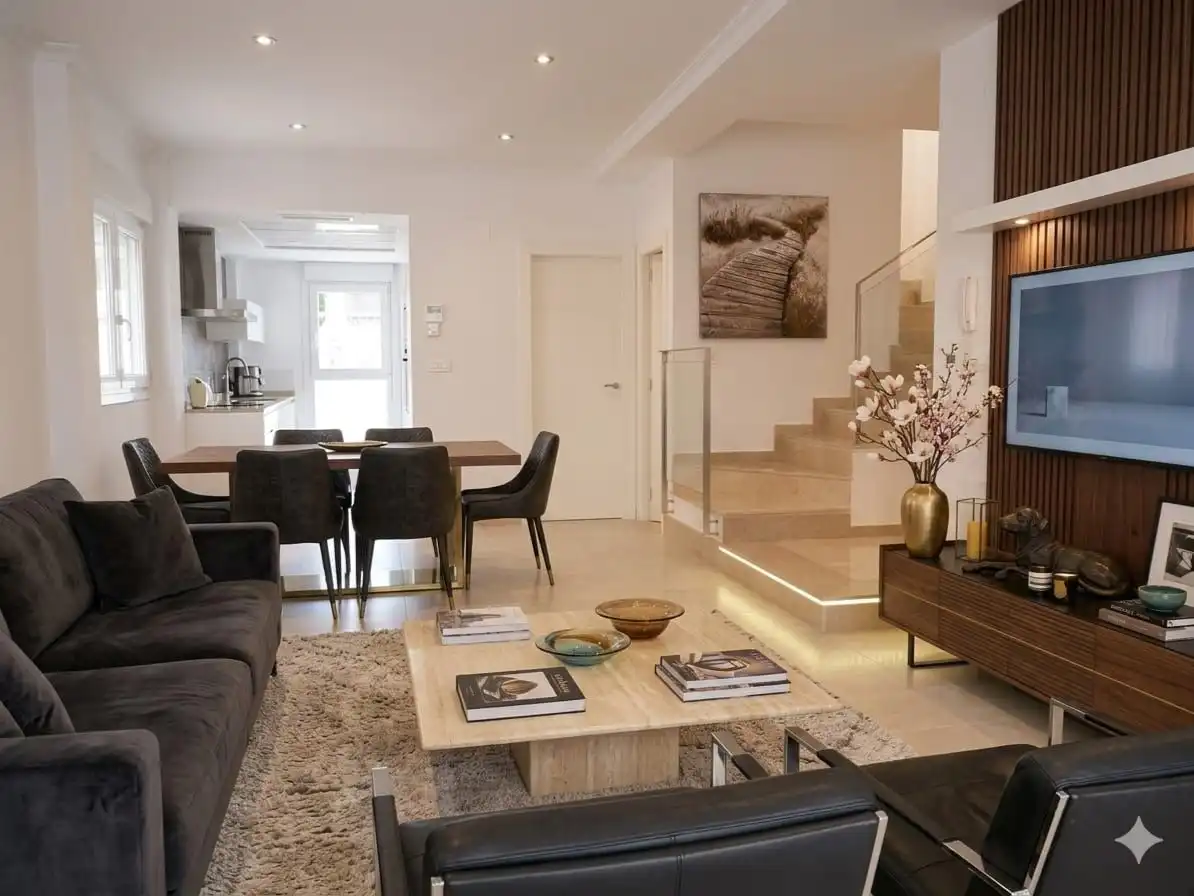 Sala de estar de Casa o chalet de alquiler en San Fulgencio con Aire acondicionado, Calefacción y Jardín privado