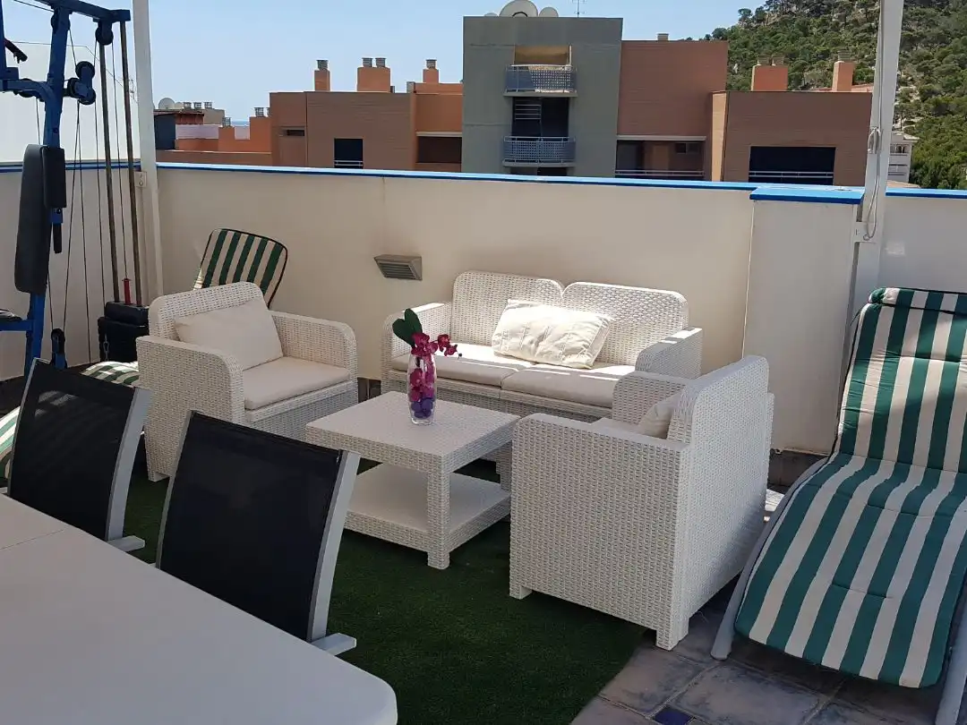 Attic for sale in Carrer Xaloc, 7, La Cala de Villajoyosa Terrace of Attic for sale in Villajoyosa / La Vila Joiosa with Air Conditioner, Terrace and Swimming Pool