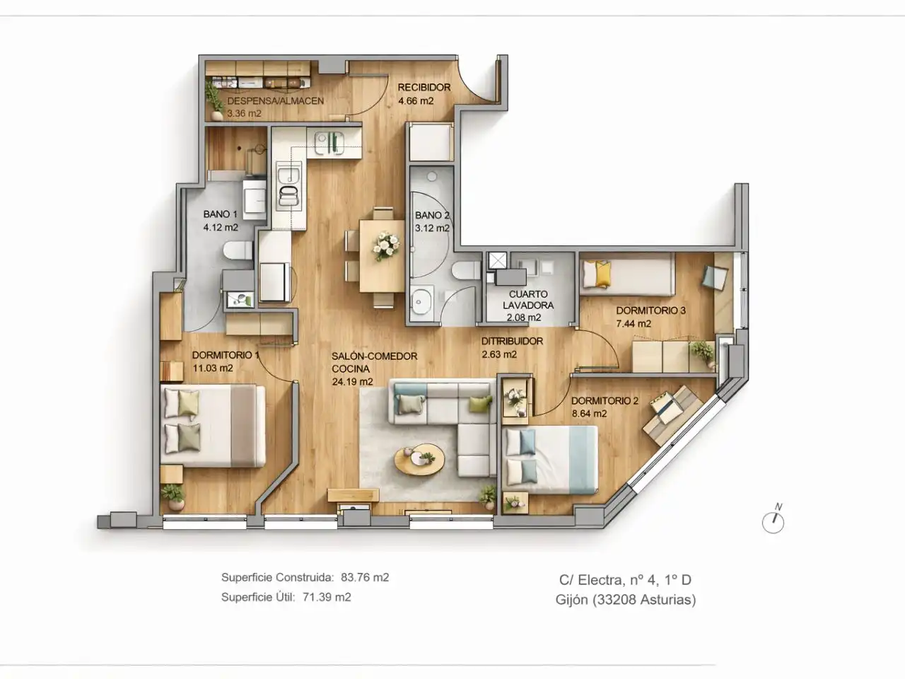 Wohnung zum Verkauf in Gijón 