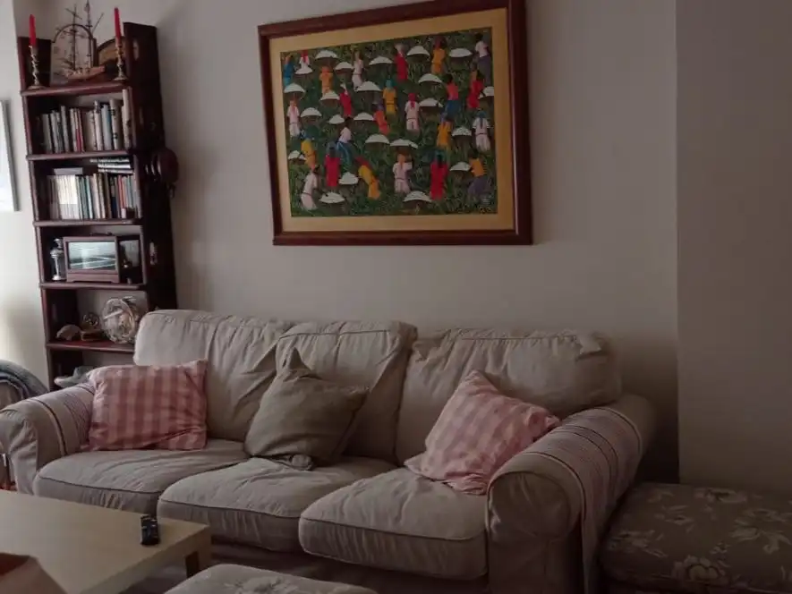 Wohnzimmer von Wohnung zur Miete in Miño mit Terrasse, Möbliert und Ofen