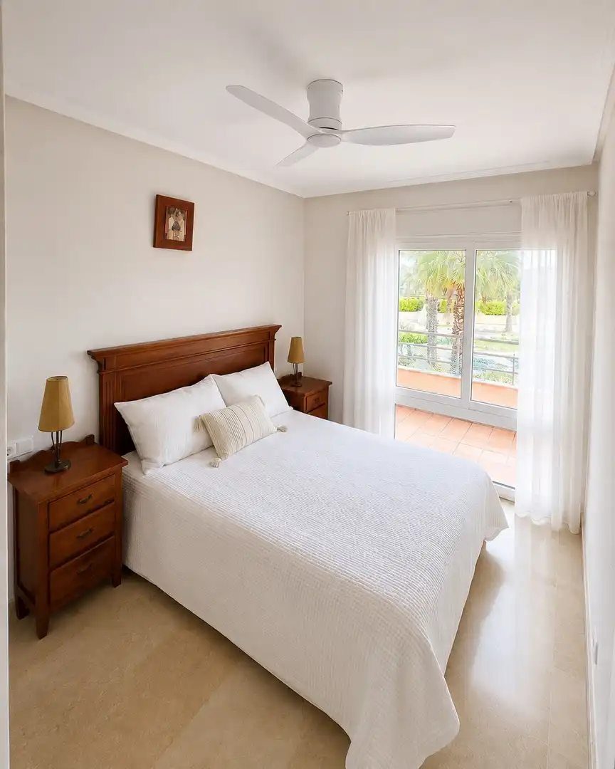 Wohnung zur Miete in Calle Agua, 4, Aguamarina Schlafzimmer von Wohnung zur Miete in Orihuela mit Klimaanlage, Privatgarten und Terrasse