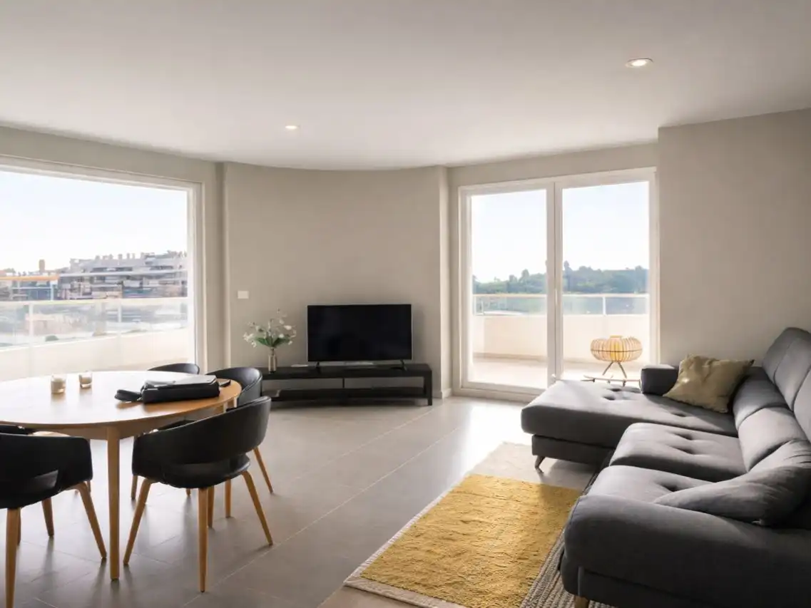 Apartamento de alquiler en Carrer de la Flor del Taronger, 2, Canet d'En Berenguer Sala de estar de Apartamento de alquiler en Canet d'En Berenguer con Aire acondicionado, Terraza y Piscina