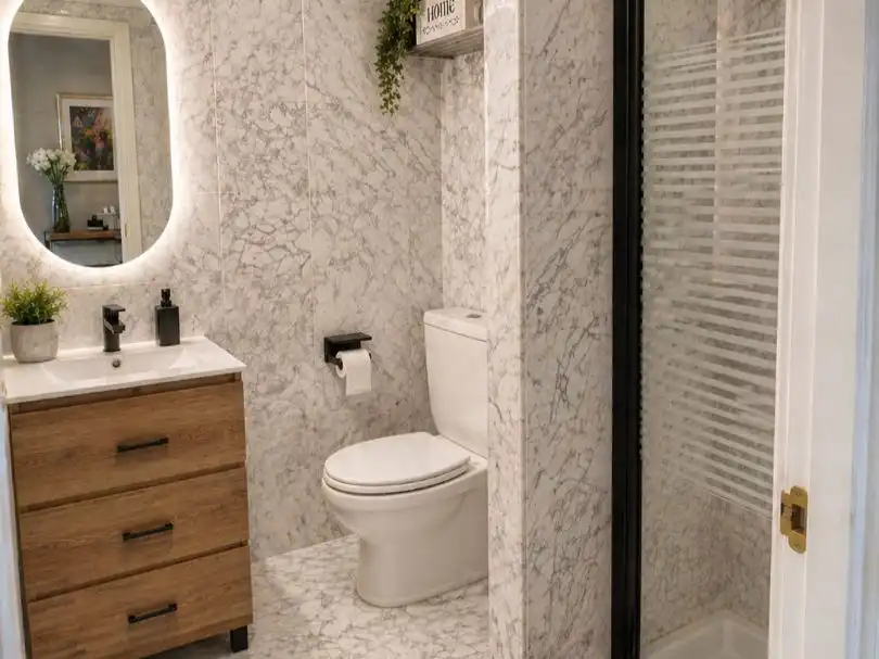 Piso en venta en Avenida Suiza, 17, Mijas Golf Baño de Piso en venta en Mijas con Terraza, Piscina y Balcón