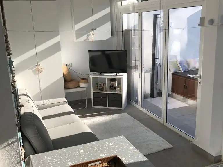 Flat for sale in Calle Velero, 40, La Jara Living room of Flat for sale in Sanlúcar de Barrameda with Air Conditioner, Private garden and Terrace