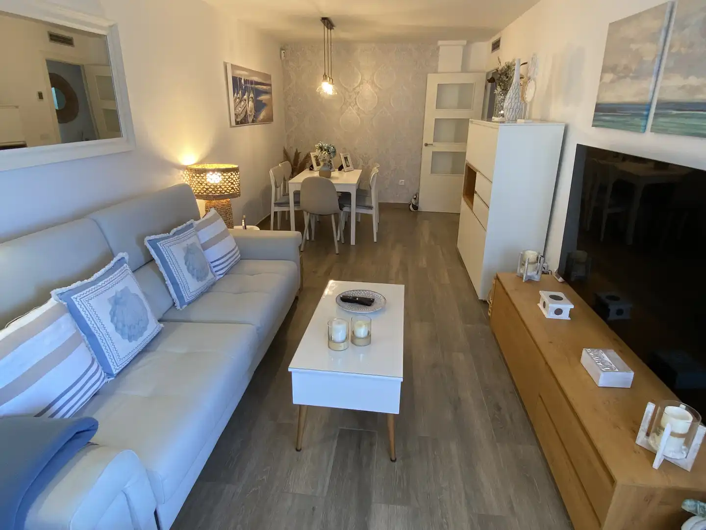 Attic for sale in Avinguda de la Cossetània, 26, L'Estany Living room of Attic for sale in Calafell with Air Conditioner, Terrace and Swimming Pool