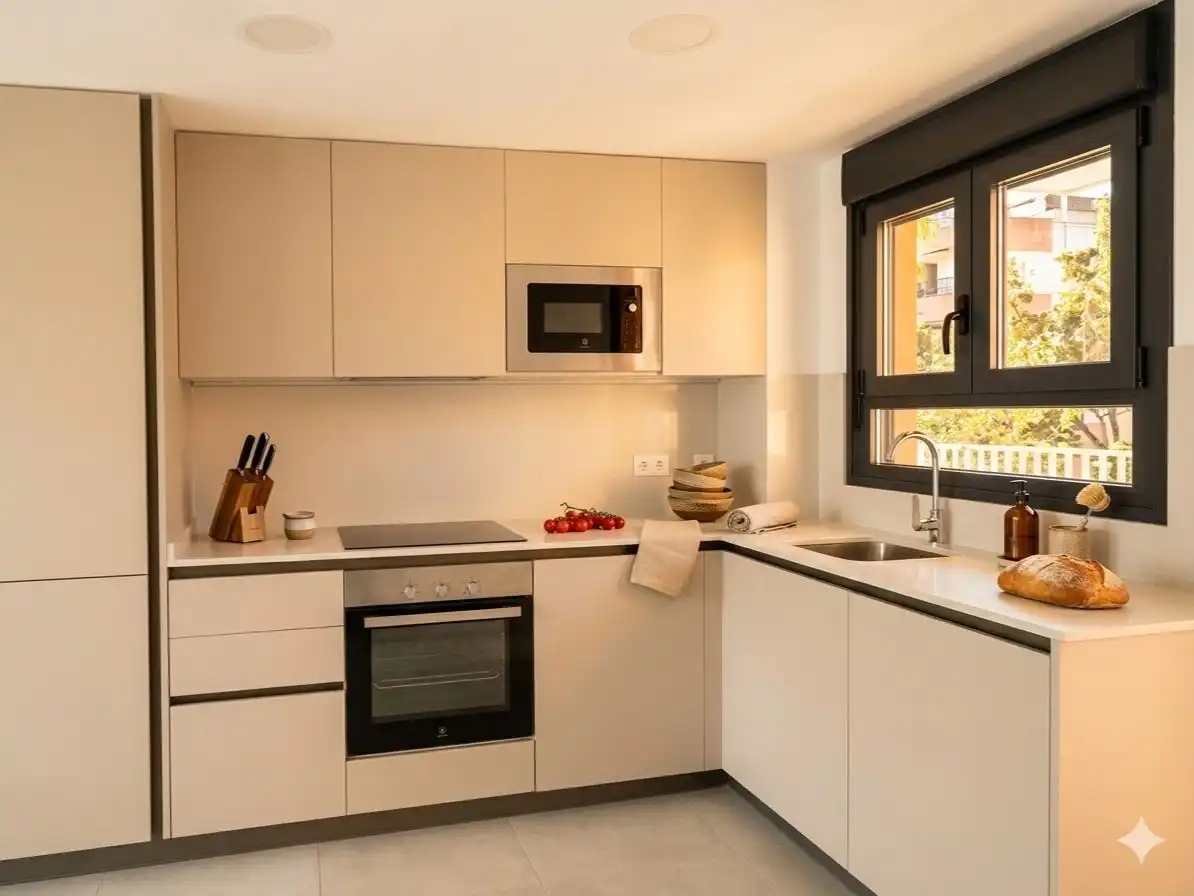 Piso en venta en Calle Brida, 2, Hipódromo - Cerrado del Águila Cocina de Piso en venta en Mijas con Aire acondicionado, Terraza y Piscina