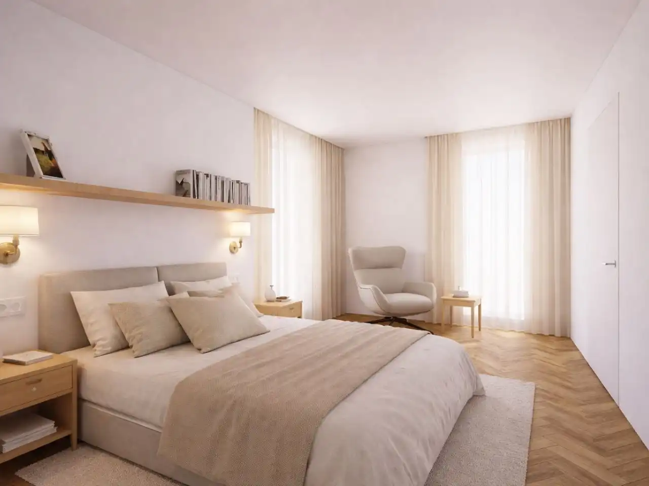 Flat for sale in Carrer de L'agricultura, 10, Can Borrell Bedroom of Flat for sale in Mollet del Vallès with Air Conditioner