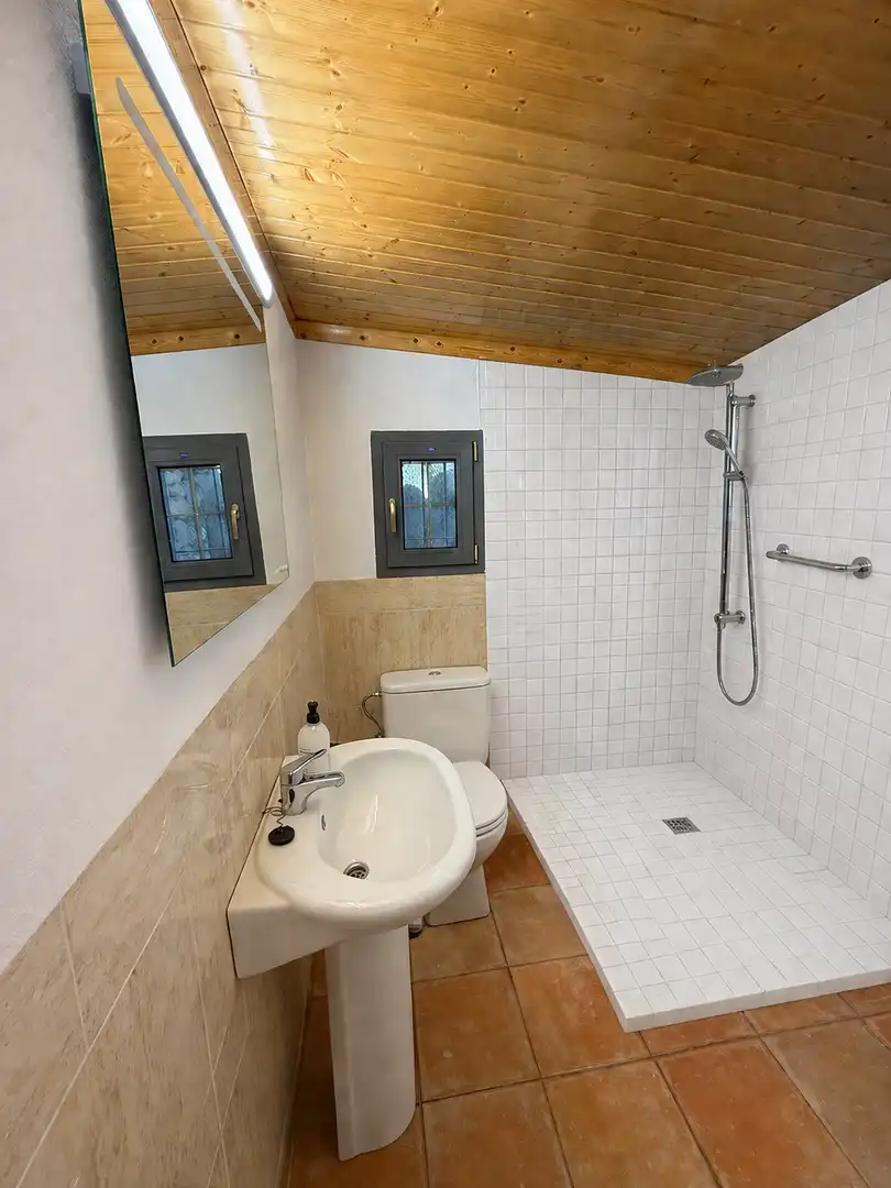 Bany de Finca rústica en venda en Sant Feliu de Pallerols amb Piscina