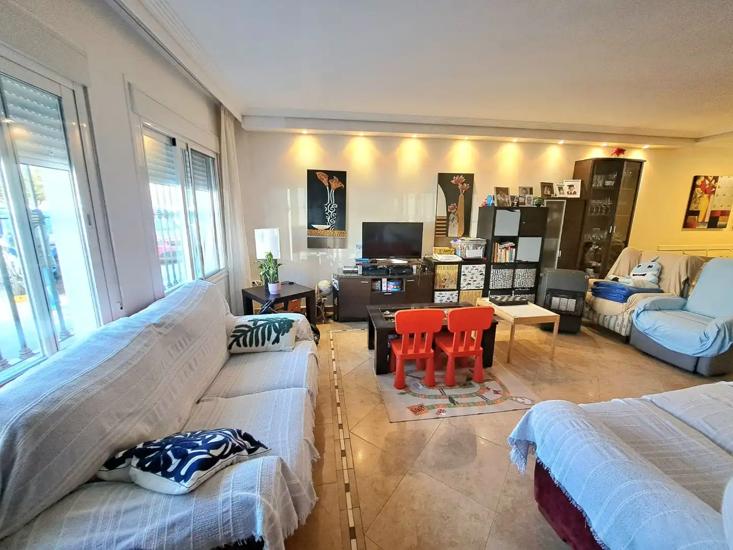 Sala de estar de Casa adosada en venta en Mijas con Aire acondicionado