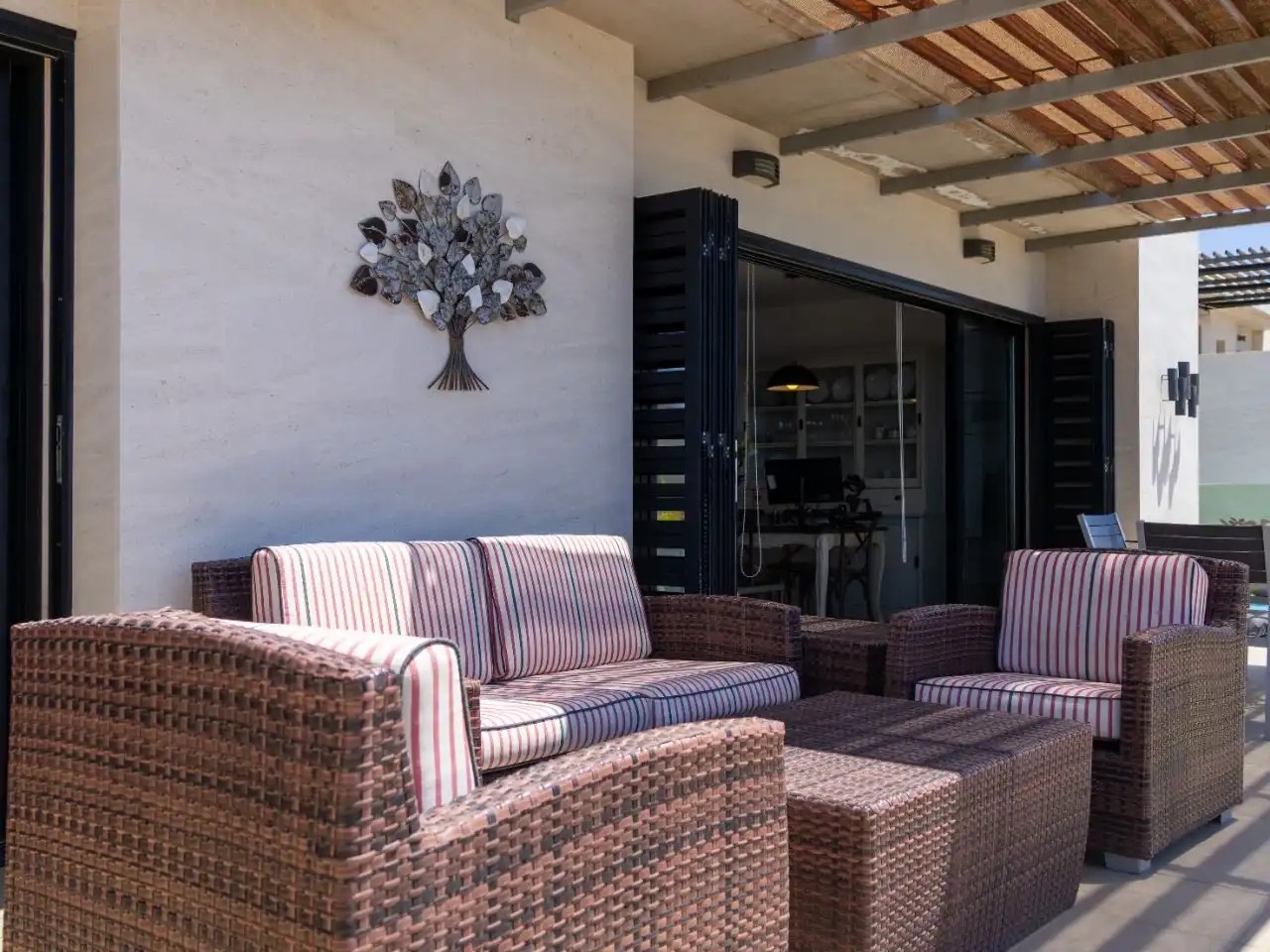 Wohnung zur Miete in Avenida Francia, 19, La Caldera Terrasse von Wohnung zur Miete in Adeje mit Klimaanlage, Privatgarten und Parkett