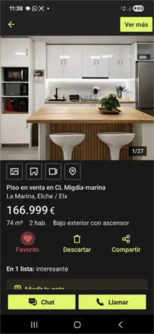 Küche von Wohnung zum Verkauf in Elche / Elx mit Heizung, Terrasse und Möbliert