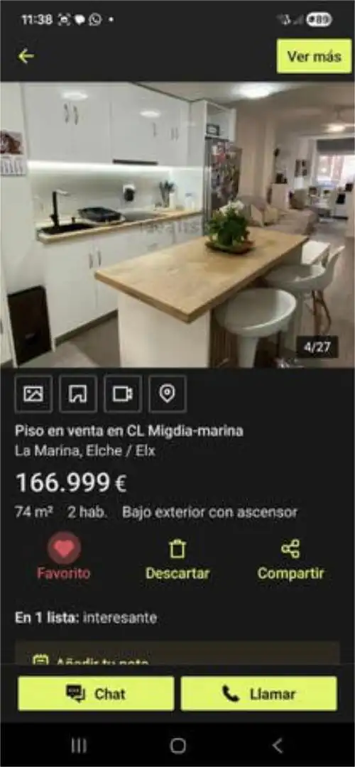Küche von Wohnung zum Verkauf in Elche / Elx mit Heizung, Terrasse und Möbliert