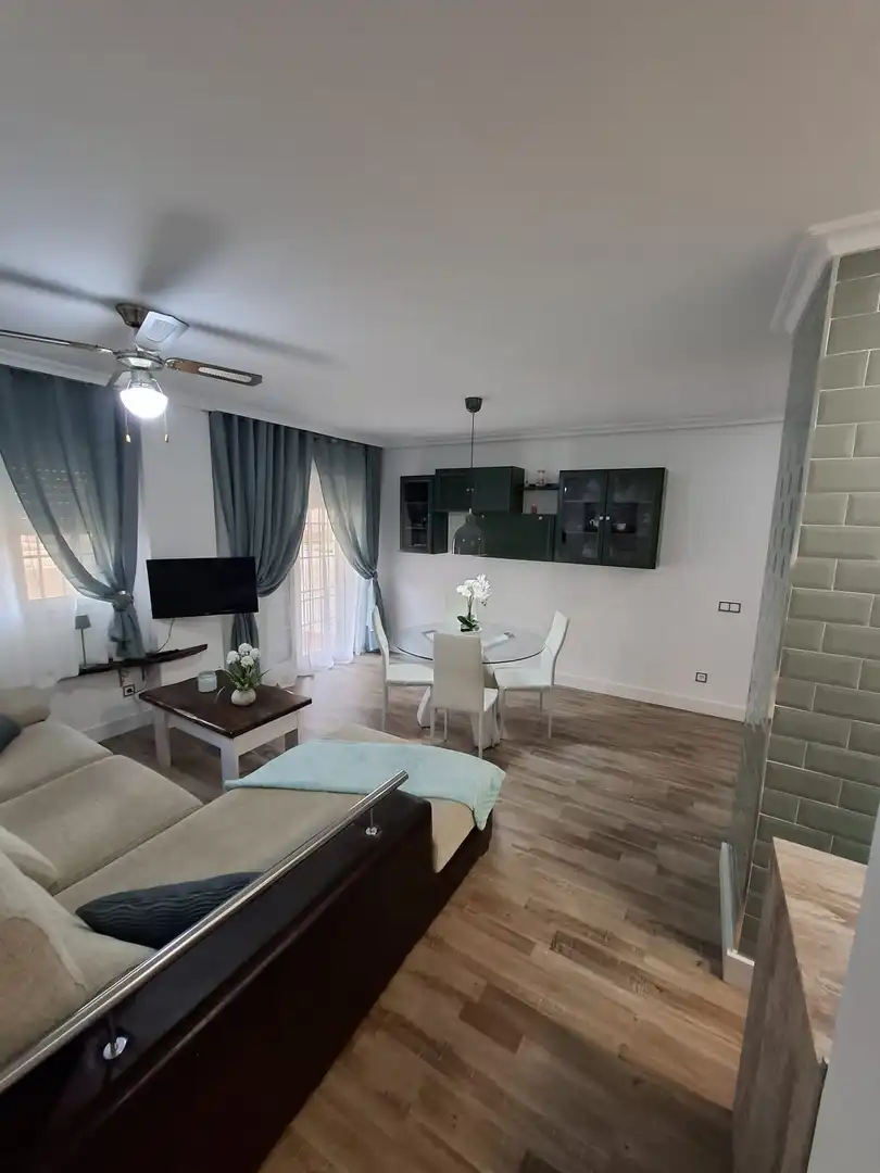 Sala de estar de Apartamento de alquiler en Almería con Aire acondicionado, Calefacción y Parquet