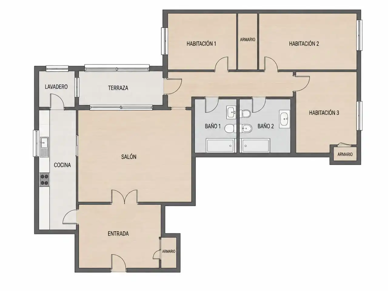 Flat for sale in  Madrid Capital  with Air Conditioner and Terrace
