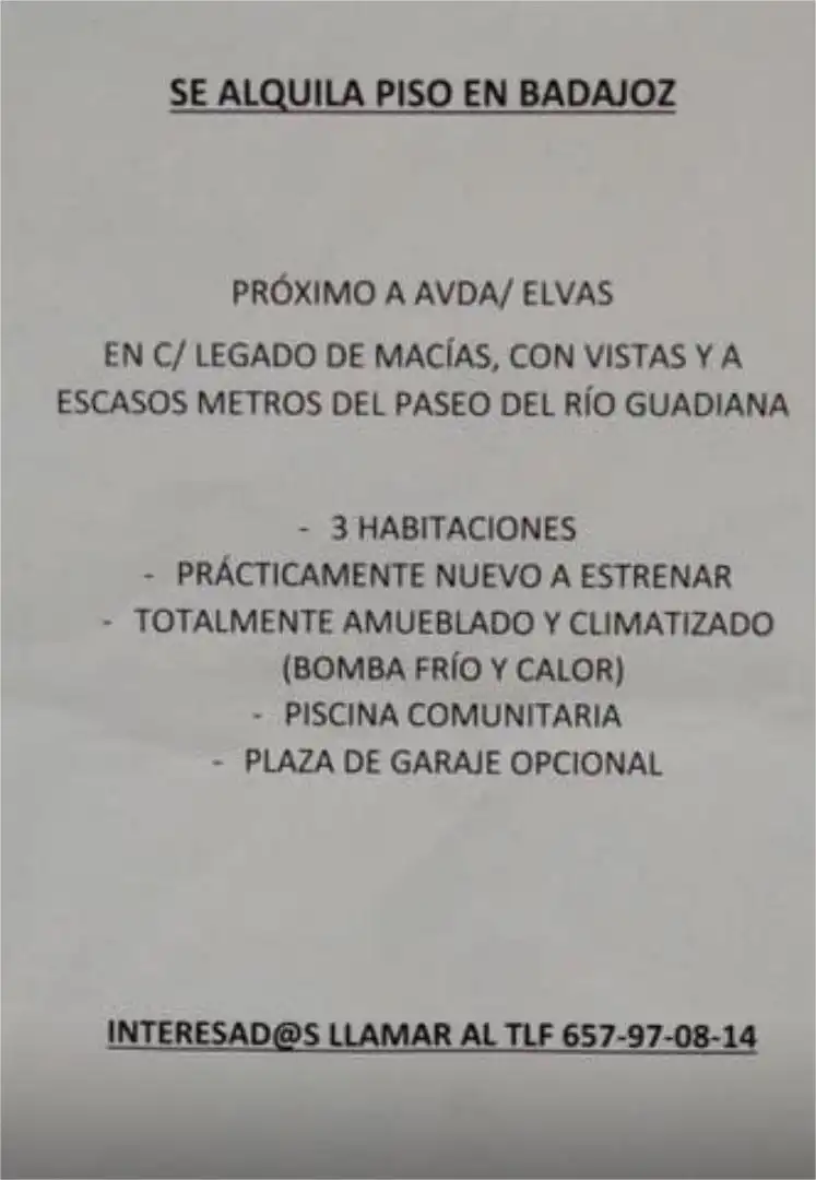 Parking de Piso de alquiler en Badajoz con Calefacción, Terraza y Piscina