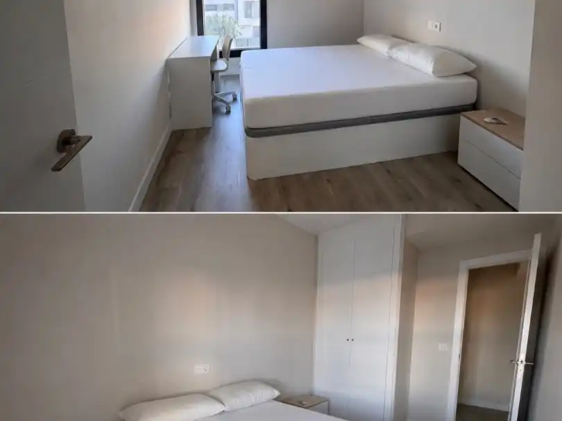 Schlafzimmer von Wohnung zur Miete in Dos Hermanas mit Klimaanlage, Terrasse und Schwimmbad
